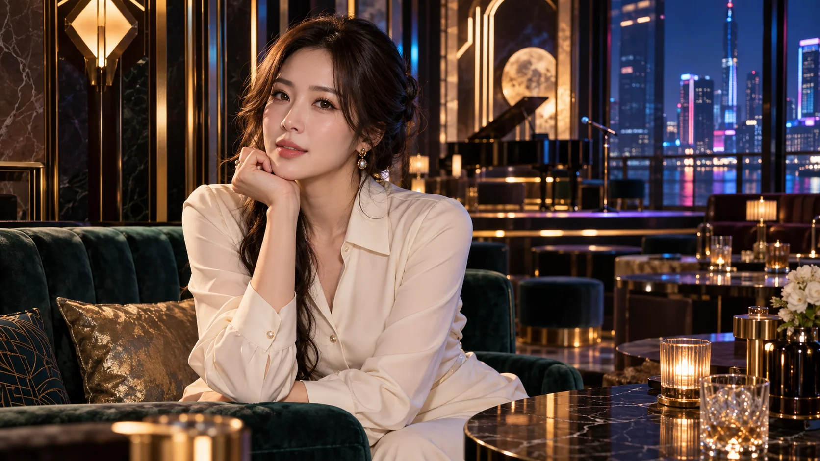 가상의 성인 여성 패션 모델 AI 화보