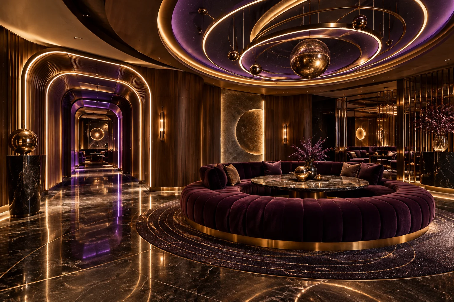 계양 브랜드 비주얼 입구와 리셉션의 조명·공간 구성을 보여주는 AI 이미지